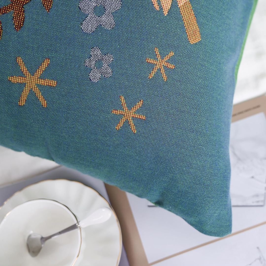 Organic Cotton Pillowcases 20x30 Boho Floral Bird Set of 2