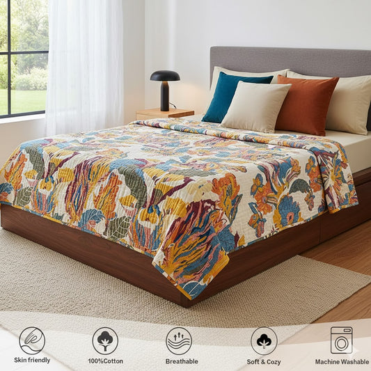 Spring Floral Butterfly Farmhouse Decor Blanket for Sofa